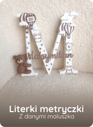 Literki metryczki - Z danymi maluszka